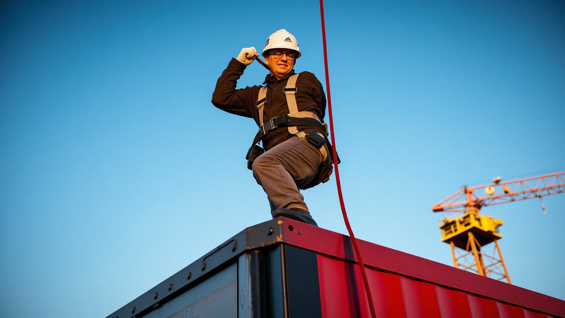 Trabalho em altura com equipamentos de segurança