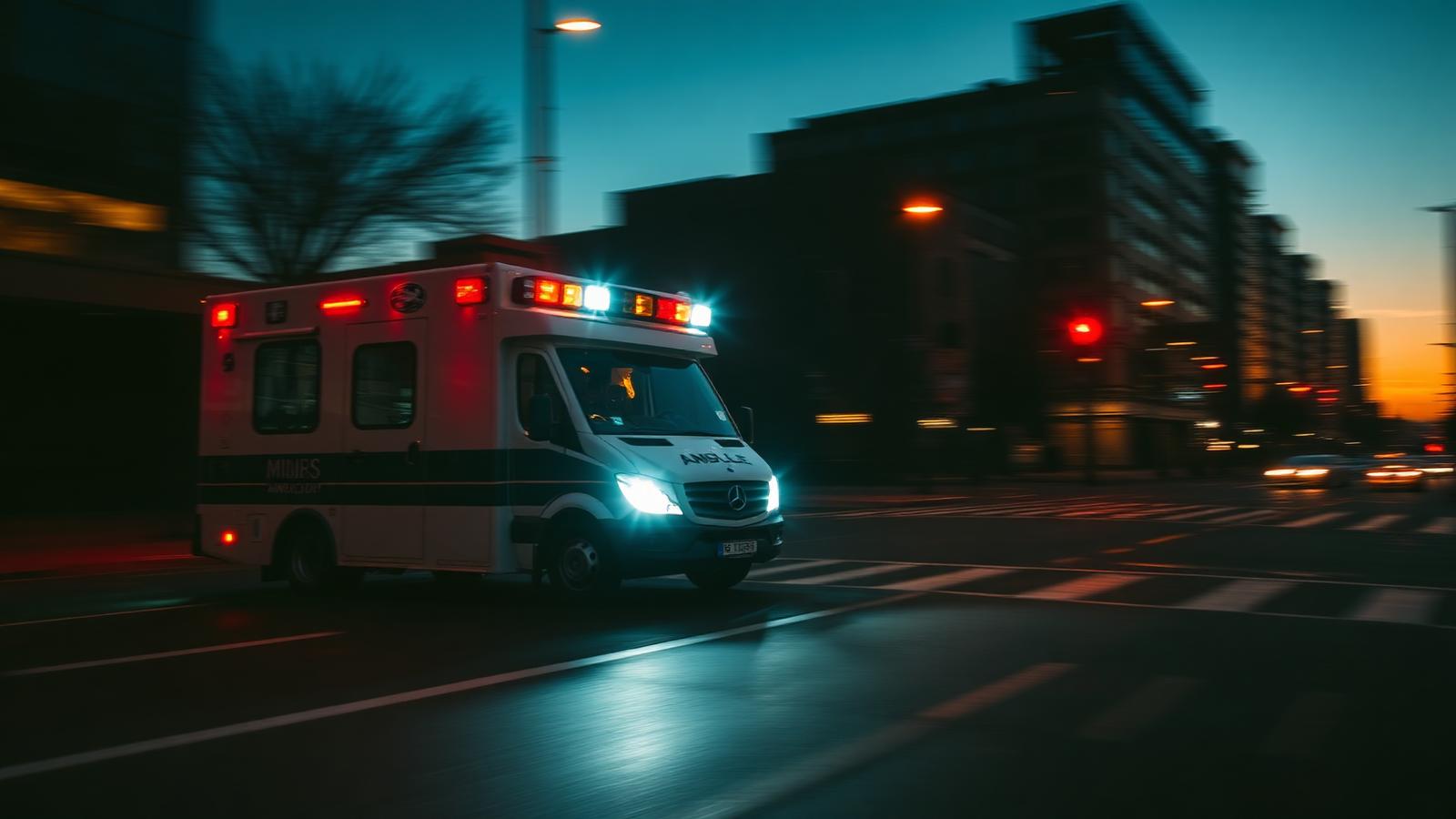 Ambulância em atendimento de emergência